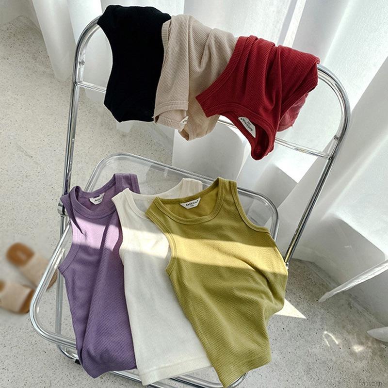 Áo Thun Sát Nách Cổ Tròn Phong Cách Hàn Quốc Cho Nữ