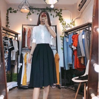 Chân váy xếp li dài