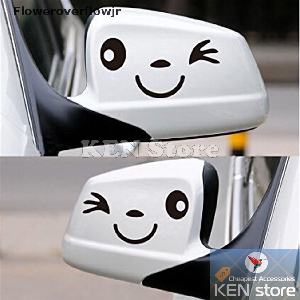 Decal dán gương chiếu hậu cho xe ô tô mặt cười
