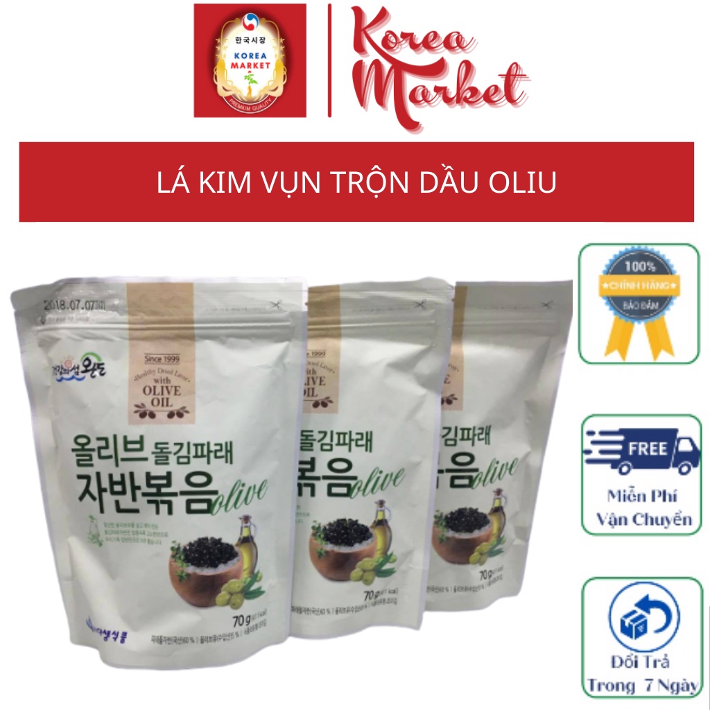 Lá kim vụn trộn dầu Oliu Hàn Quốc - Túi 70g