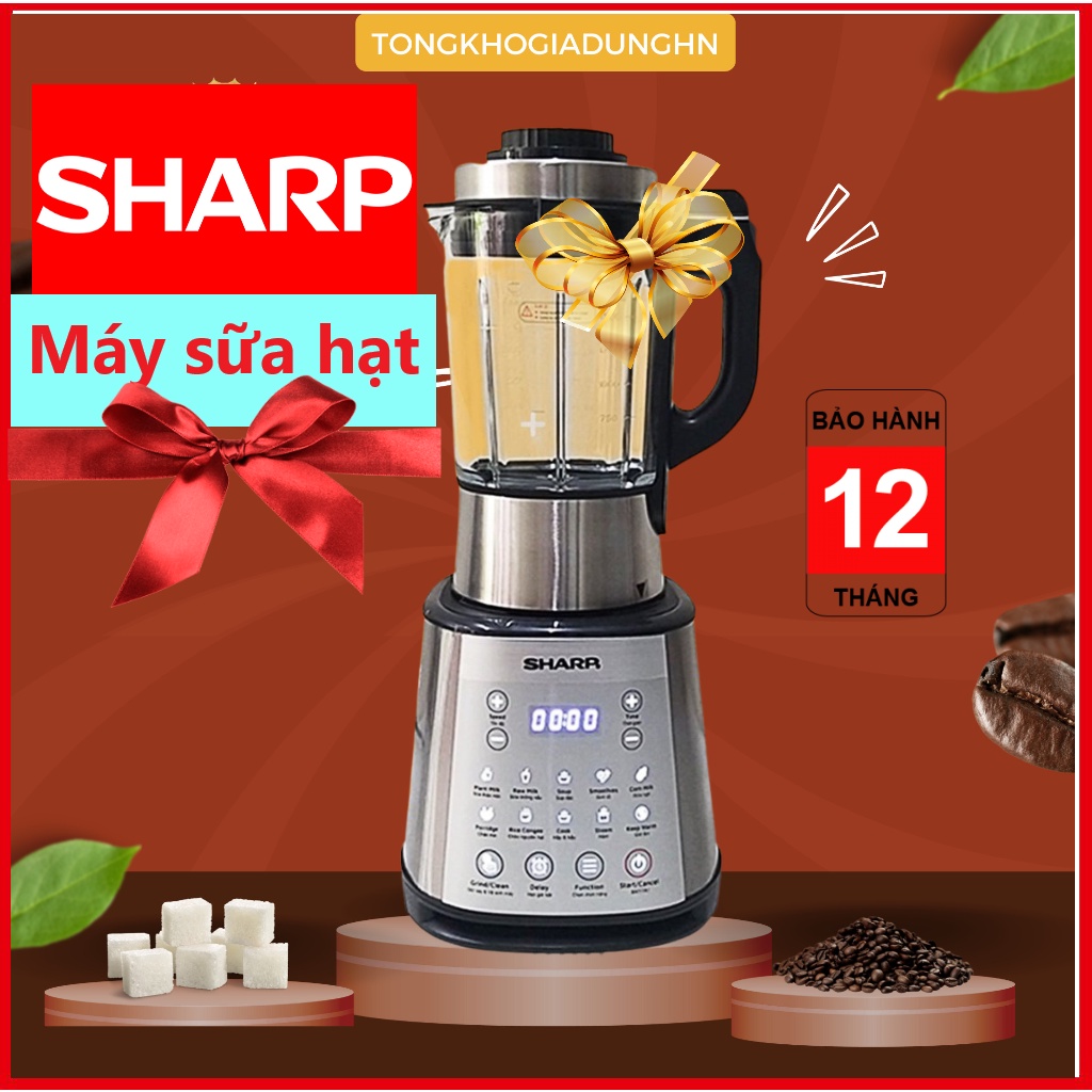 Máy Làm Sữa Hạt Máy Nấu Sữa Hạt Sharp xuất xứ THÁI LAN, Bảo hành 12 tháng, Lập trình sẵn 13 chương trình nấu thông minh