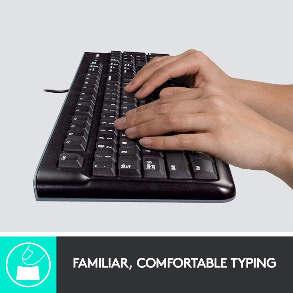 Bộ bàn phím và chuột có dây Logitech MK120 - hàng chính hãng