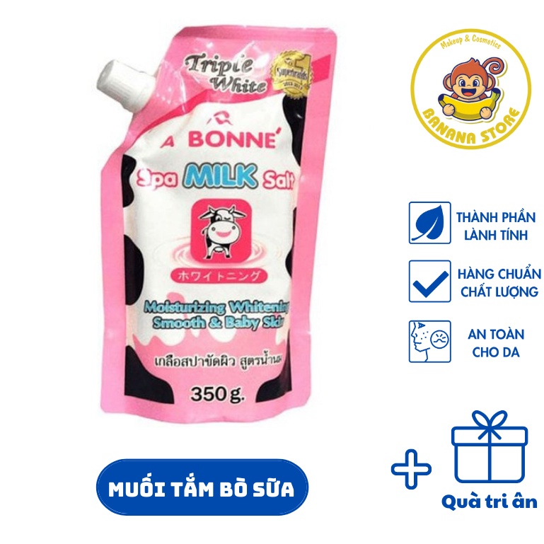 Muối tắm sữa bò tẩy tế bào chết da chết A Bonne Spa Milk Salt Thái Lan Có Vòi BANANA