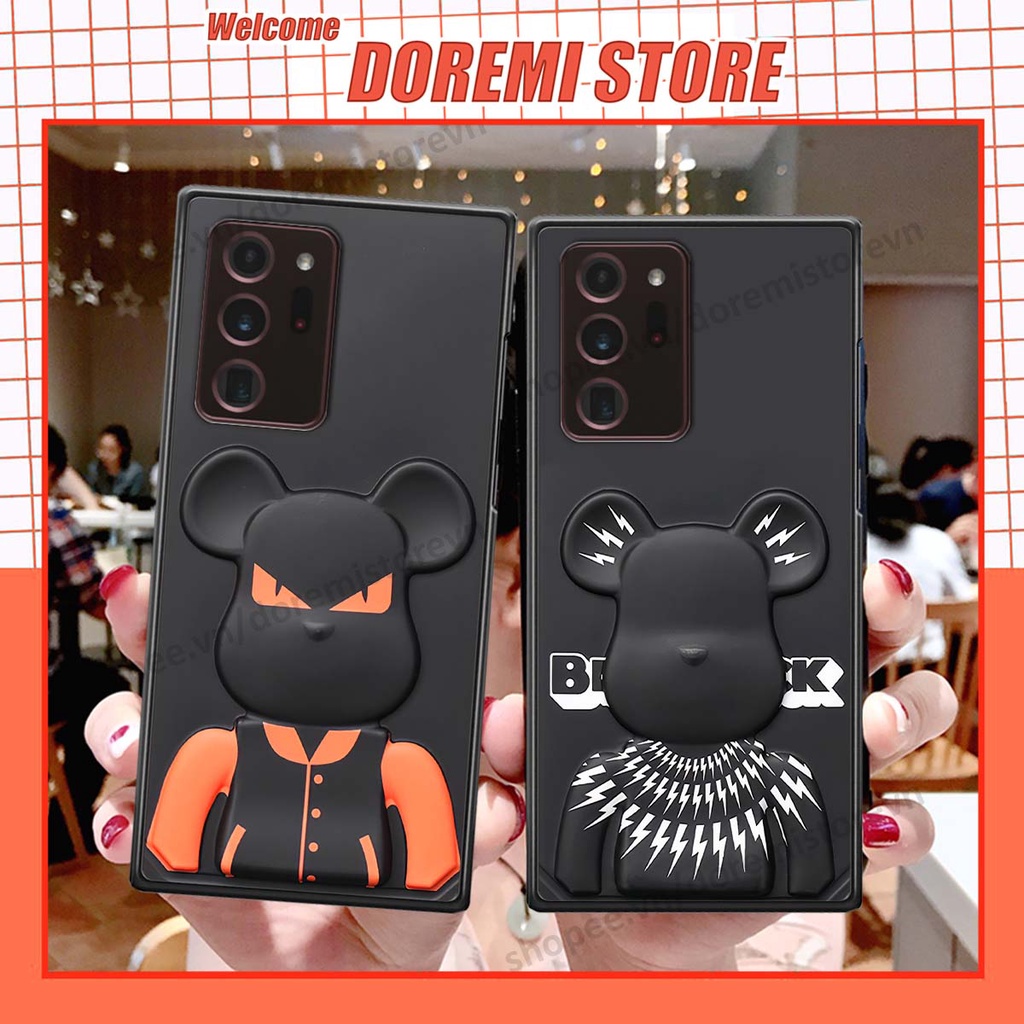 Ốp lưng Samsung Note 20 Plus / Note 20 Ultra / Note 20+ hình kaws, kith, bear brick nổi 3D phong cách độc đáo