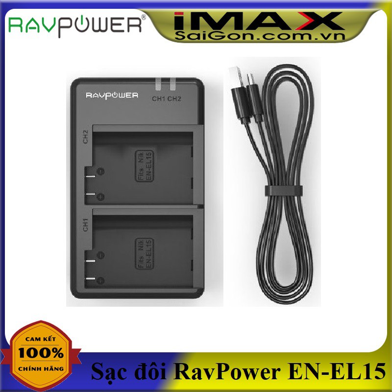 PIN SẠC MÁY ẢNH RAVPOWER CHO NIKON EN-EL15, EN-EL15A