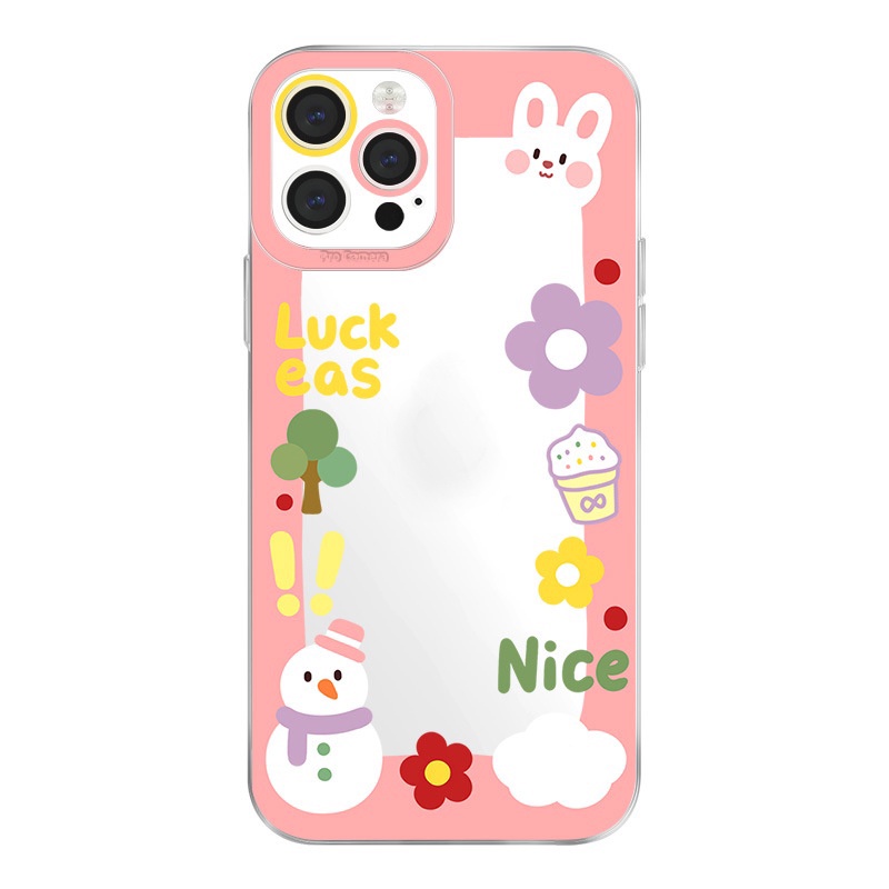 Ốp lưng iphone ốp Điện Thoại Họa Tiết Thỏ Có Dây Đeo Cho iPhone 14 13 12 11 PROMAX XS XR XSMAX SE2020 6 7 8P