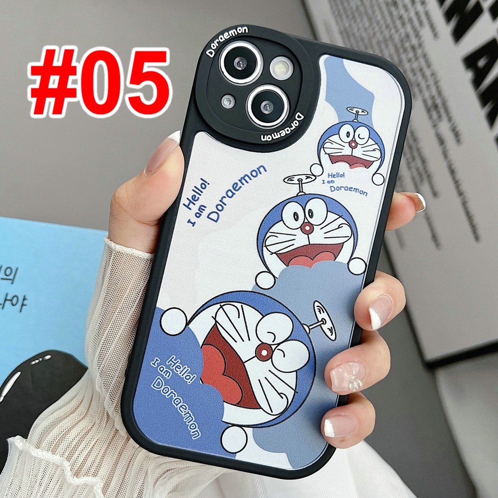 Samsung Galaxy A73 A72 A53 A33 A71 A13 A23 A11 A52 A52S A12 A31 A70 A20 A30 A10S A03 M11 M12 A22 LTE M22 M23 M32 M31 A32 A50 A50S A30S A03S A02S A21S A51 4G 5G Cute Cartoon Smile Doraemon Shockproof Oval Camera protection Silicon Soft Phone Case STX 05