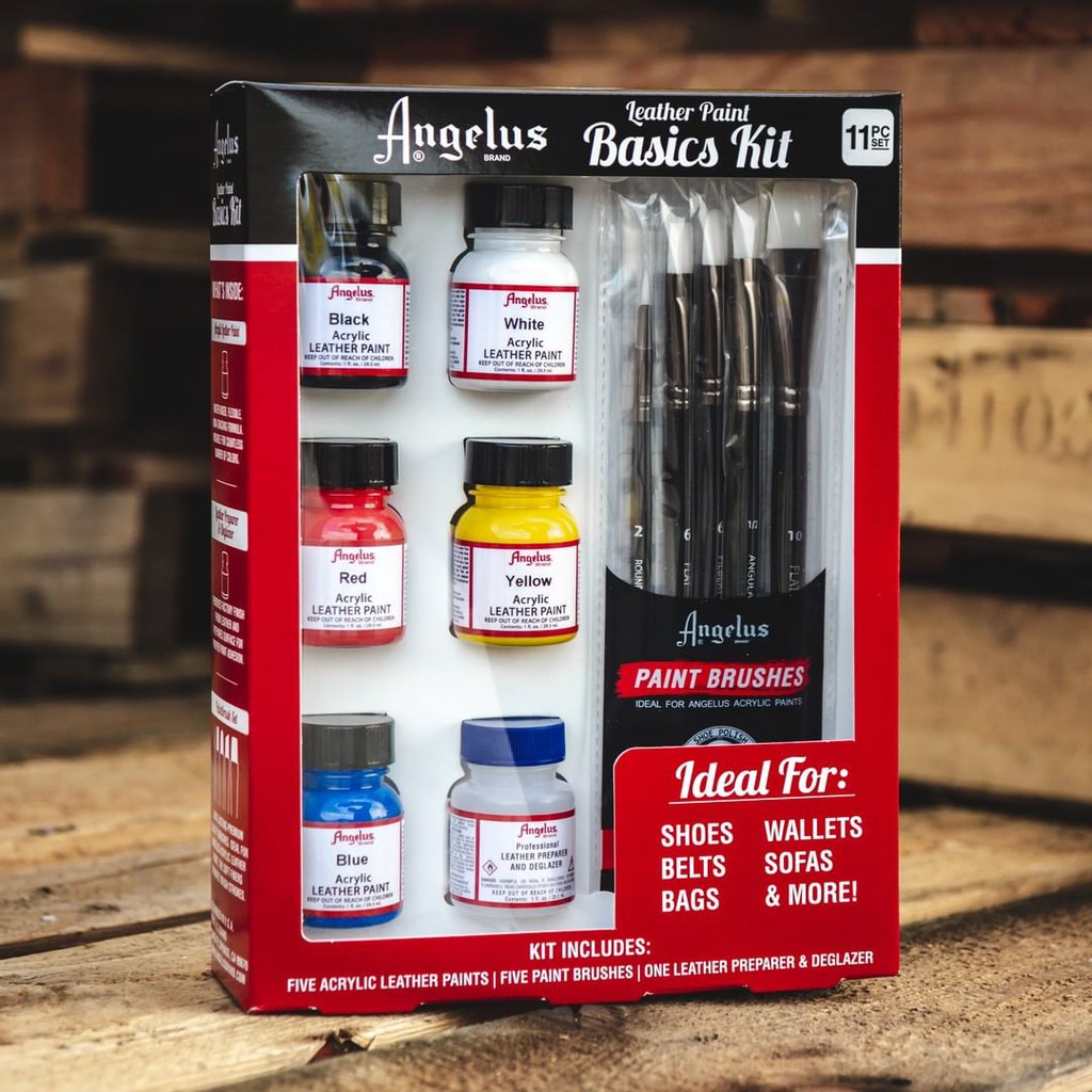 Bộ sản phẩm Angelus Leather Paint Basics Kit – 11pc