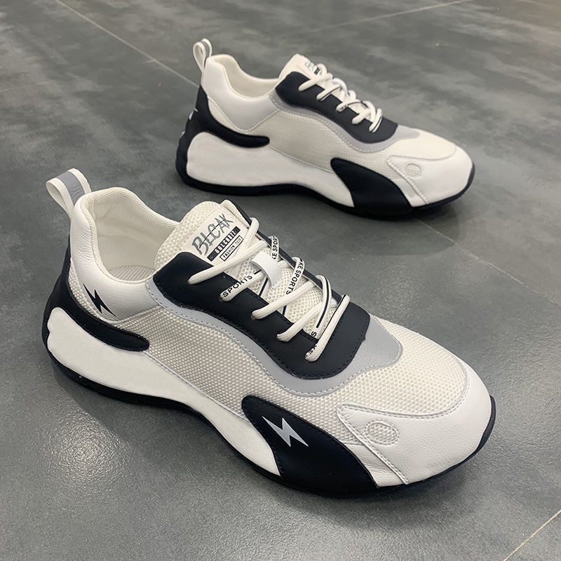Giày sneaker IELGY tăng chiều cao phối lưới thoáng khí phong cách Hàn Quốc cho nam