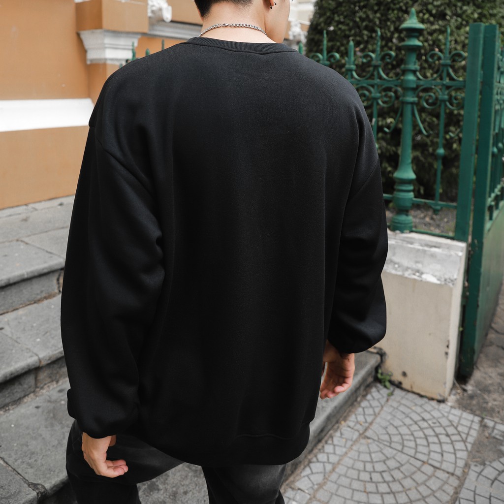 Áo Tay Dài Sweater Champion Màu Đen Thêu Logo To | BigBuy360 - bigbuy360.vn