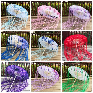 (CÓ SẴN) Ô Dù Cổ Trang Có Tua Rua Dài Tặng Kèm Túi Ô Loại Lớn Đường Kính 82cm