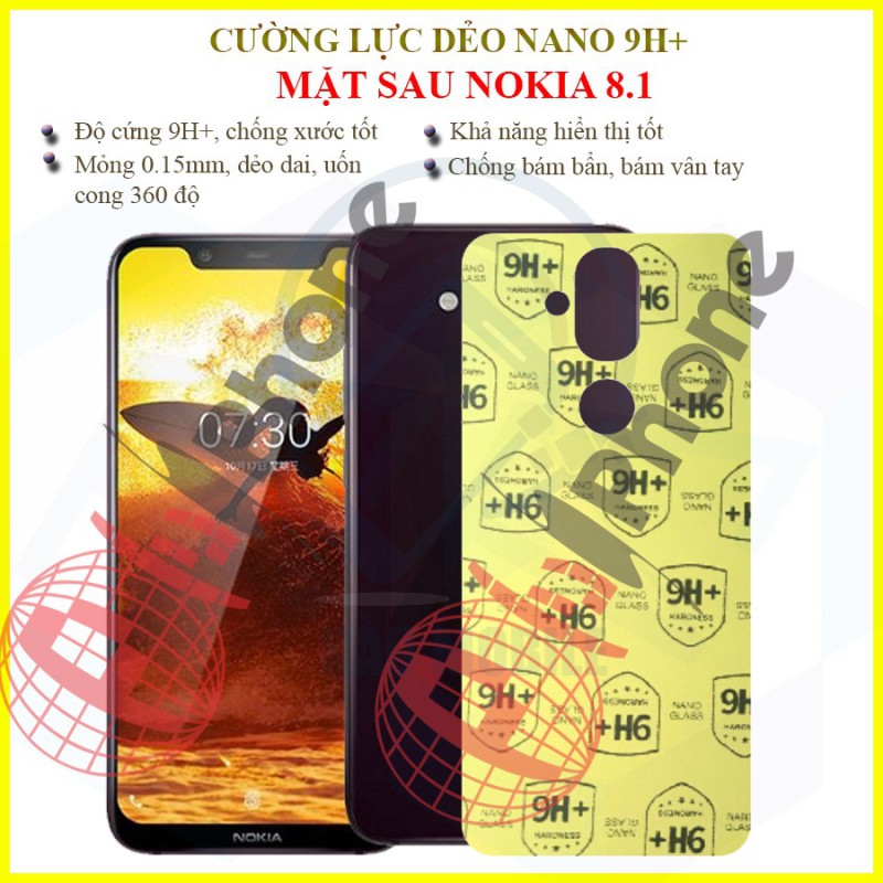 Dán cường lực dẻo nano mặt sau Nokia 8.1