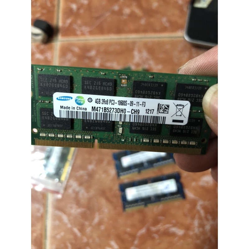 [Mã 159ELSALE hoàn 7% đơn 300K] ram laptop 4gb 1333 pc3-10600s chuyên trj thế hệ 1 màn hình xanh