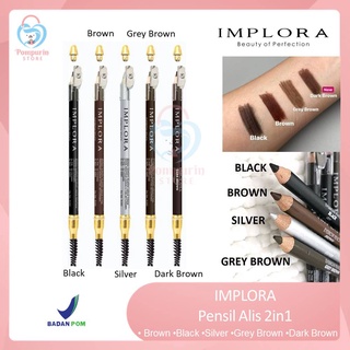 Image of IMPLORA Pensil Alis 2in1 - Eyebrow Pencil Original BPOM