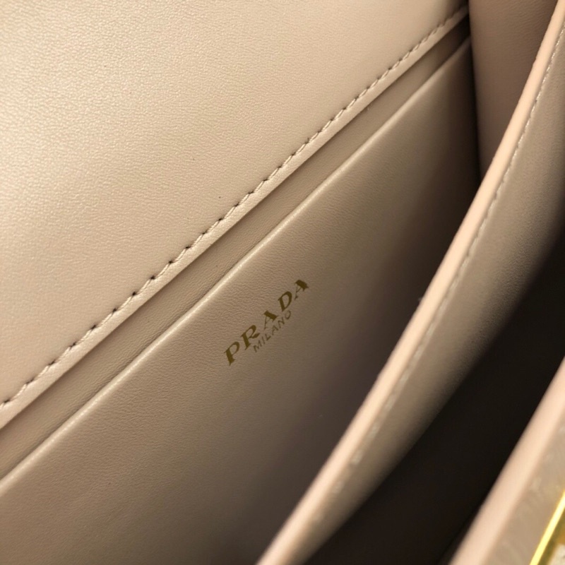 Túi xách tay nữ da dầy trơn phom đứng có dây đeo chéo tháo rời tuỳ chỉnh prada