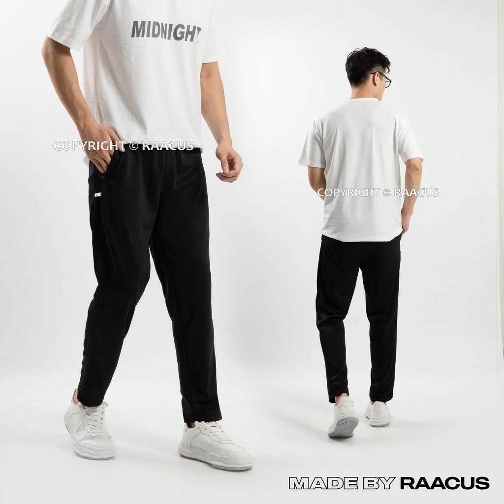 Quần thể thao 3 sọc unisex chất nỉ da cá RAACUSSTORE, quần thể thao ống rộng nam nữ thu đông đẹp-D1QD073