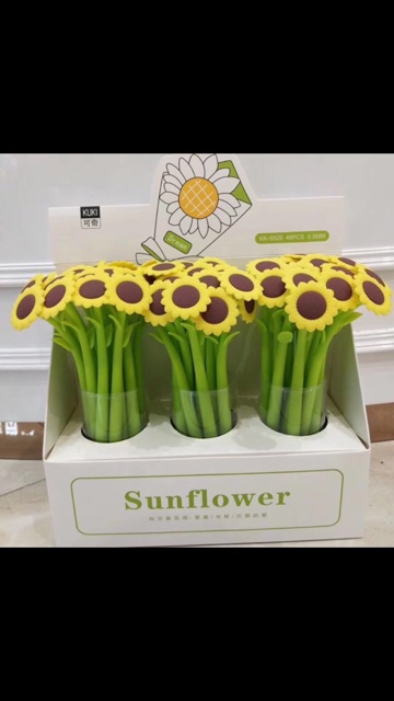 Bút ngộ nghĩnh-Bút bi nước silicon hình hoa Hướng Dương đáng yêu