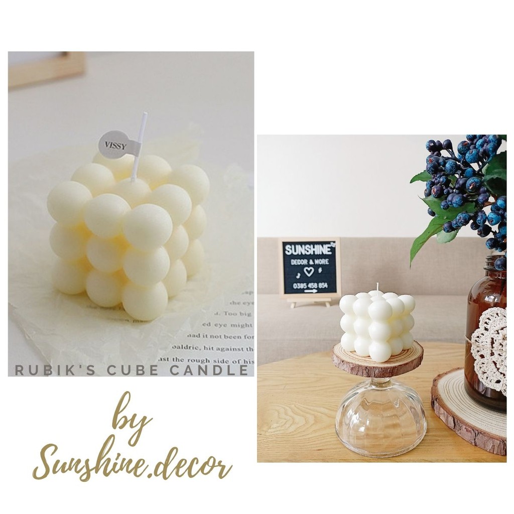 Nến Thơm Rubik Đậu Nành Thư Giãn Nến Không Khói Trang Trí Phòng Sunshine.decor