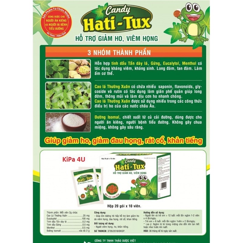 Kẹo cay con ếch Hatitux (Hati-tux) - Hộp 20 gói