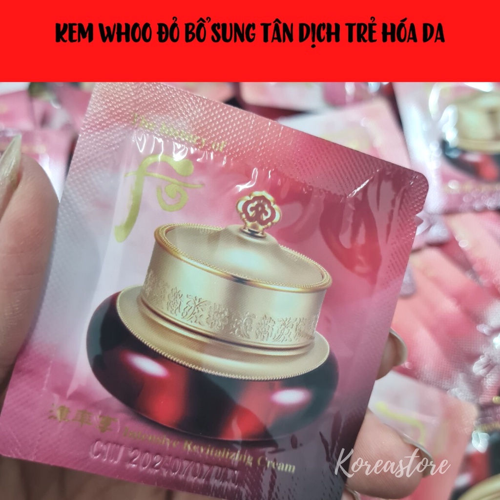 Kem Whoo đỏ bổ sung tân dịch trẻ hóa da toàn diện - Whoo Jinyulhyang Intensive Revitalizing Cream 1ml