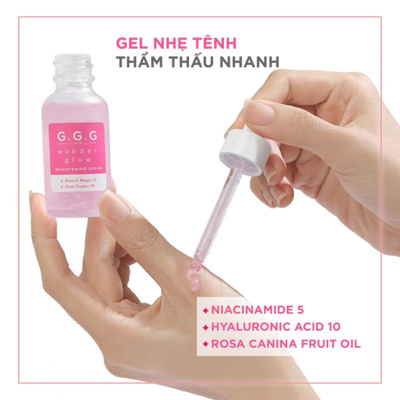 Serum GGG Dưỡng Sáng Da và Cấp Ẩm Wonder Glow Brightening Serum 30ml, Màu Hồng | BigBuy360 - bigbuy360.vn