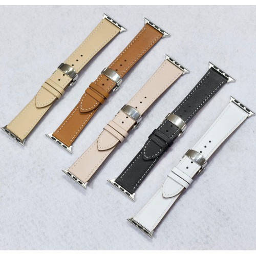 Dây Da Apple Watch Thời Trang Sang Trọng Khóa Thép 316L Dành Cho Series SE 6 | 5 | 4 | 3 | 2 | 1 38mm 40mm 42mm 44mm