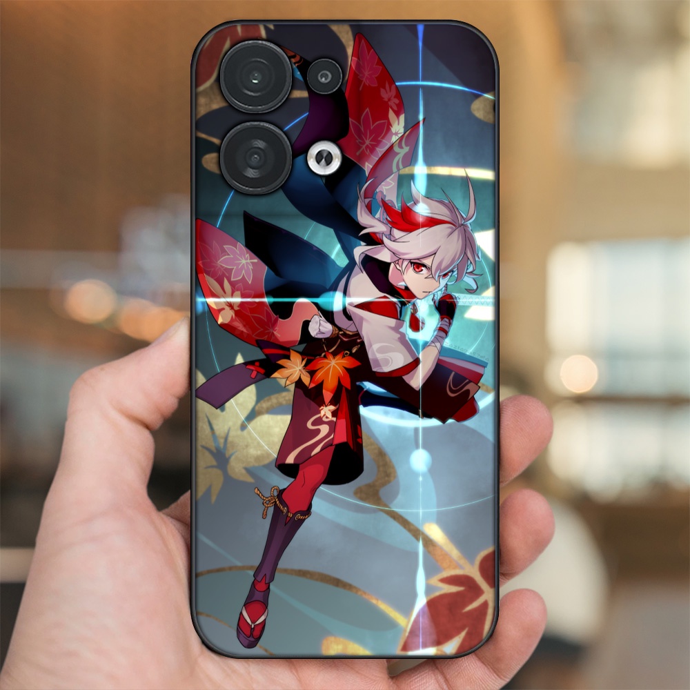 Ốp lưng Oppo Reno 8 5G viền đen in hình Kazuha Genshin Impact