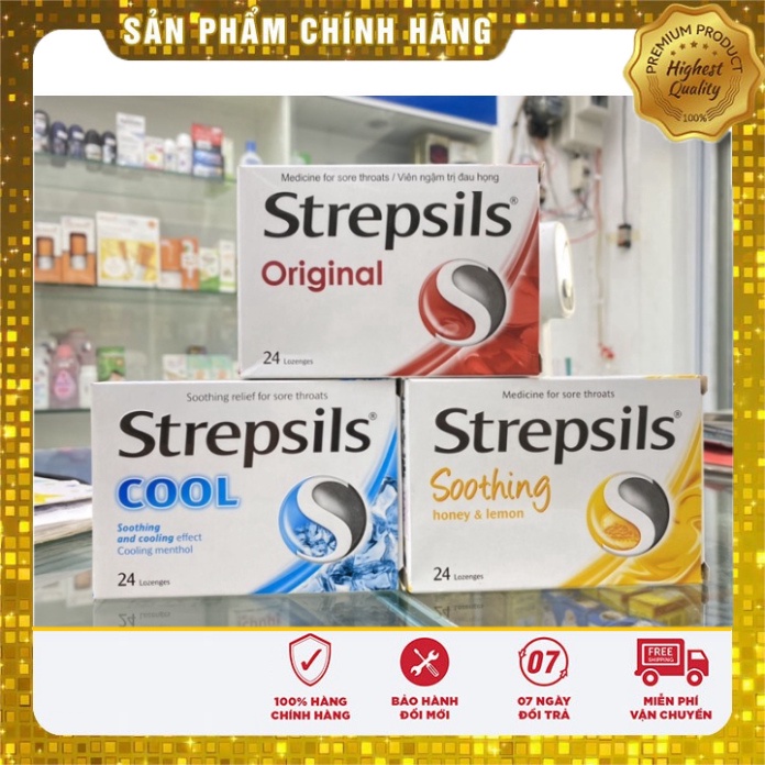 [Chính hãng]  [Hộp 24 Viên] Viên Ngậm Strepsils Nhiều Vị