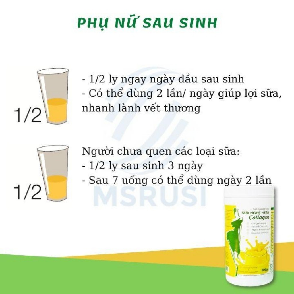 Hỗ trợ Làm đẹp da Sữa nghệ Hera Collagen Hera Milk Hỗ trợ viêm đau dạ dày tá tràng Hộp 500g uống được 25 - 30 ngày | BigBuy360 - bigbuy360.vn