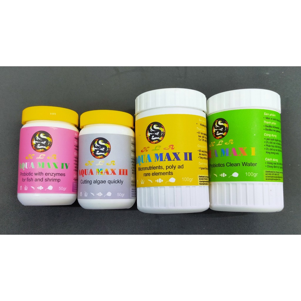 Combo 4 Chai Aqua Max 1,2,3,4 Cho Cá Cảnh - Aquamax 1, 2, 3, 4 Cho Bể Cá