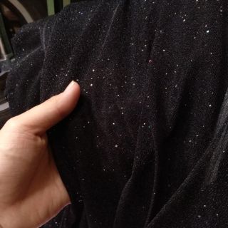 Vải nhúng kim tuyến màu đen