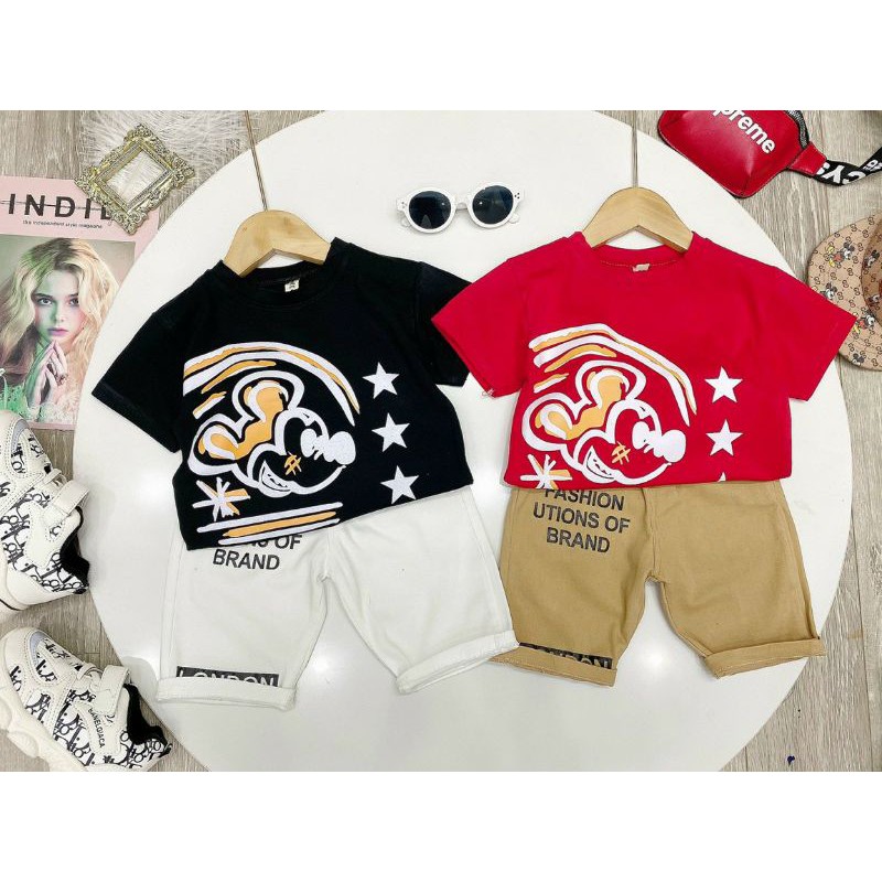 Áo Phông Cho Bé hoạ tiết micky chất cotton mêm mát, co giãn 4 chiều