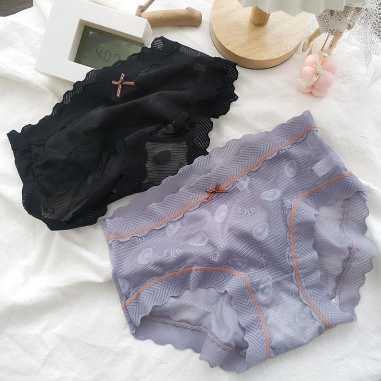 Quần Lót Ren viền sóng có nơ nhỏ ở giữa mặc thoáng mát tôn dáng mẫu A47