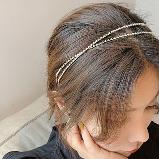 Cài tóc đính đá đan chéo design Korea