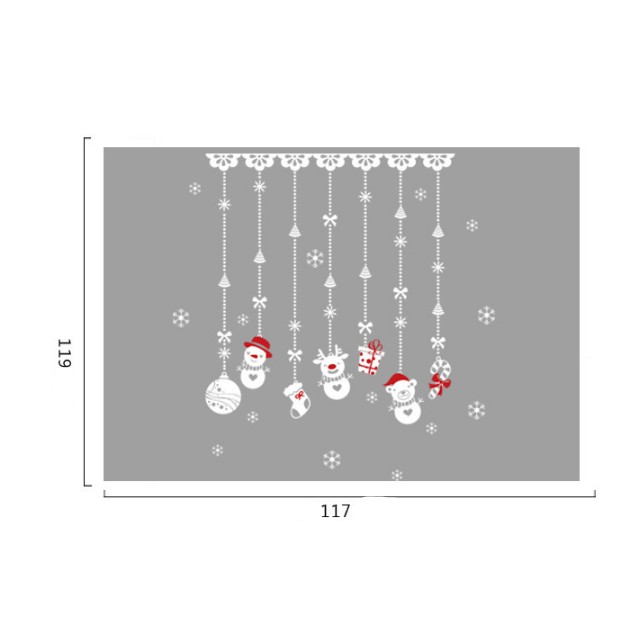 Decal trang Trí Noel - Rèm dây Người tuyết nhí