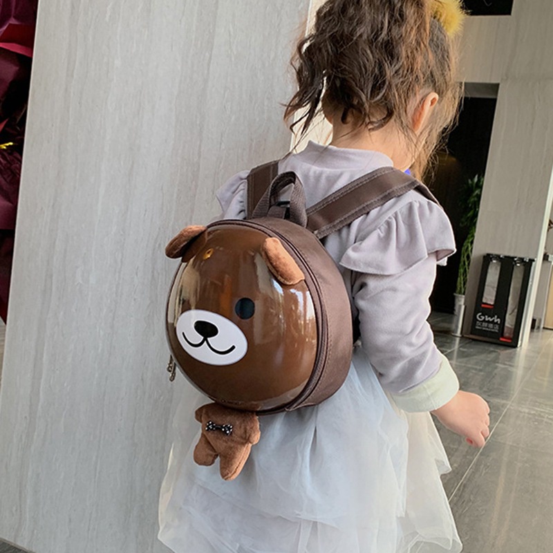 Ba Lô Vỏ Trứng Hình Động Vật Hoạt Hình Phối Khóa Kéo Cho Bé Mẫu Giáo