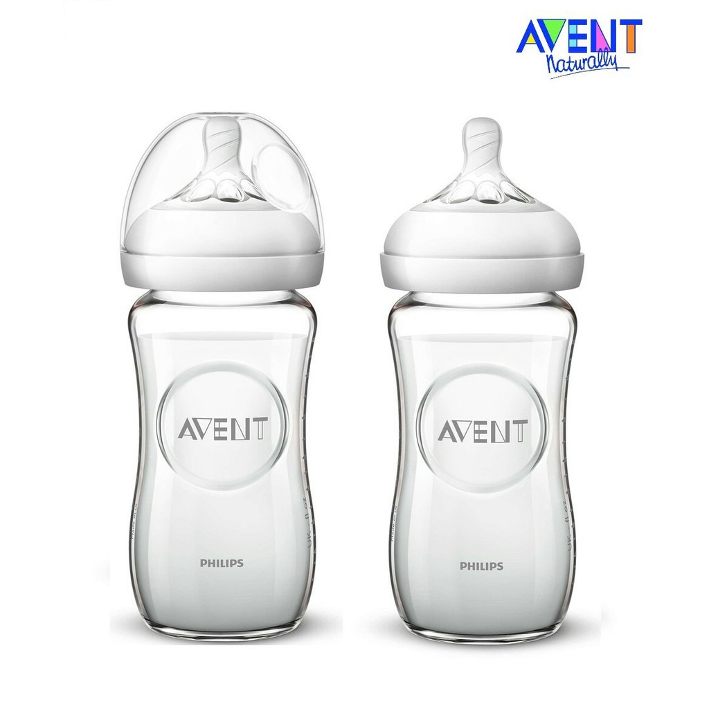 Bình sữa thủy tinh Philips Avent Natural mô phỏng tự nhiên 120/240ml