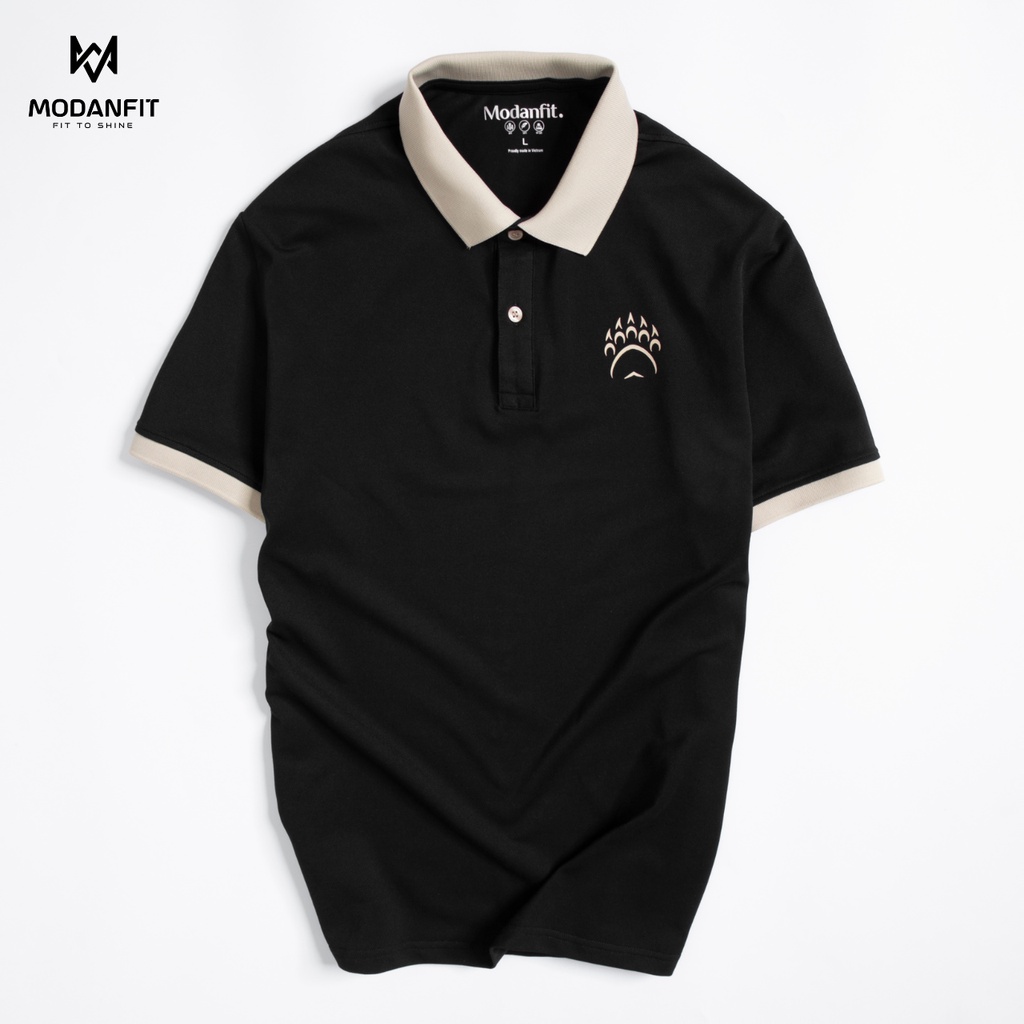 Áo polo nam phối CLAW in hình họa tiết vải CVC cao cấp, nam tính, thanh lịch, sang trọng, trẻ trung - MODANFIT