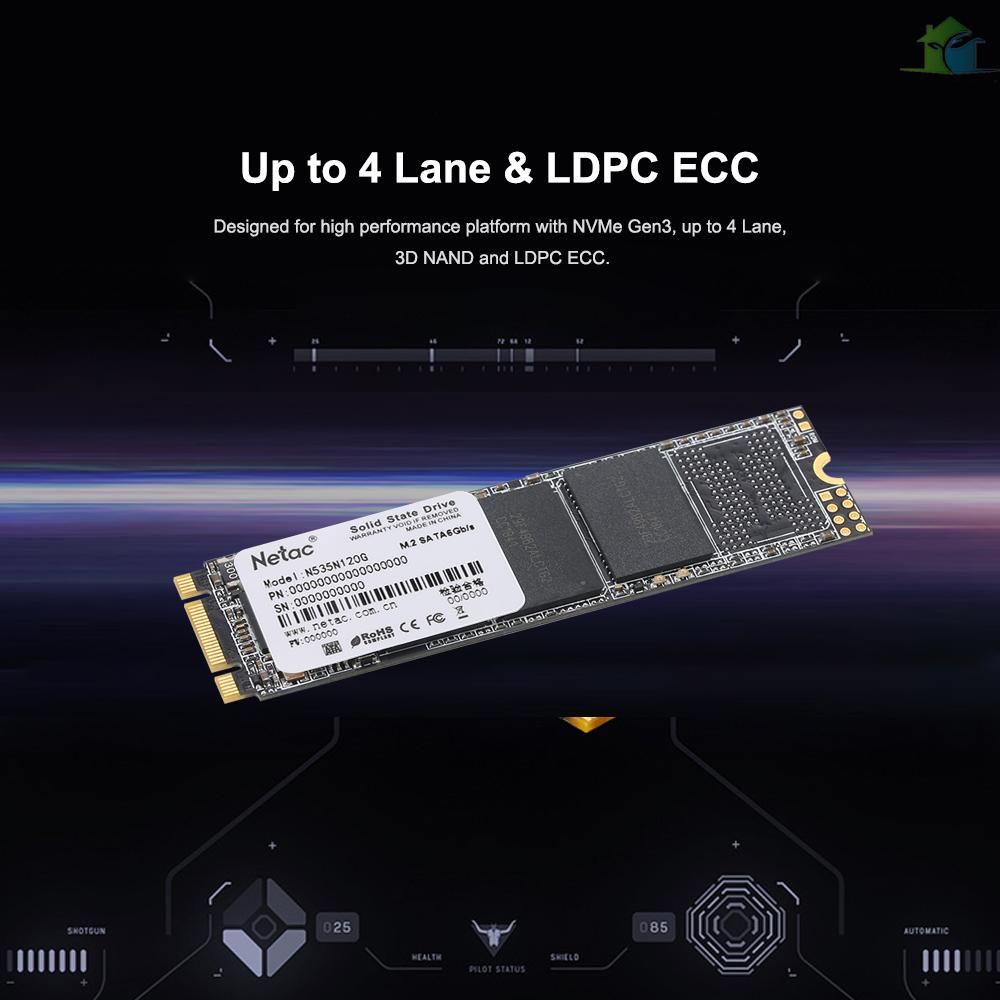 Ổ Cứng Ssd N535N M.2 2280 Sataiii 6gb / S 120gb Pcie Gen3 3d Mlc / Tlc Nand