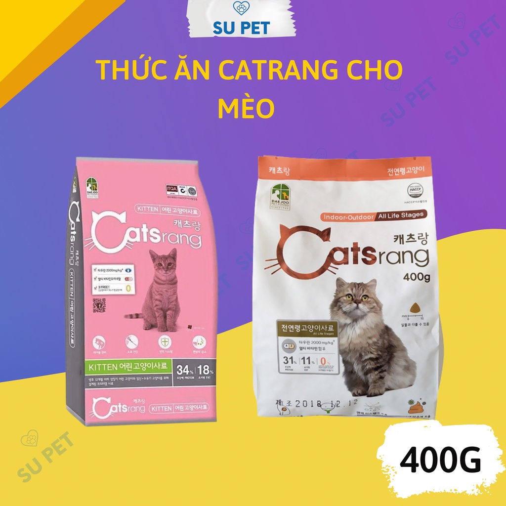 Thức ăn hạt cho mèo mọi lứa tuổi Catsrang 400g