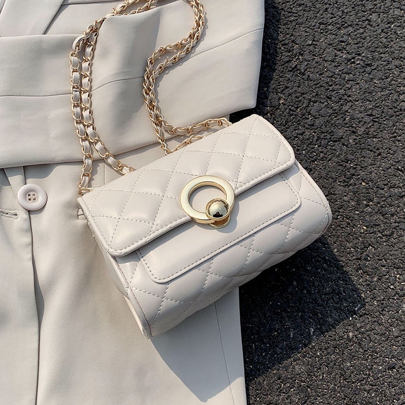 Túi Đeo Chéo Một Bên Vai Thêu Họa Tiết Hình Thoi Mẫu Mới Thời Trang Năm 2021 Dành Cho Bạn Nữ