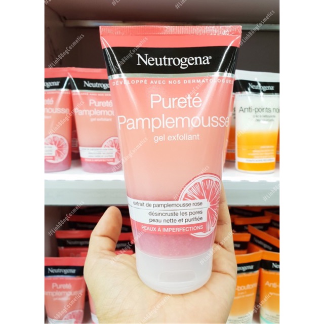 SỮA RỬA MẶT KIÊM TẨY TẾ BÀO CHẾT NEUTROGENA VISIBLY CLEAR TUÝP HỒNG 150ML (PURETE PAMPLEMOUSSE GEL EXFOLIANT )