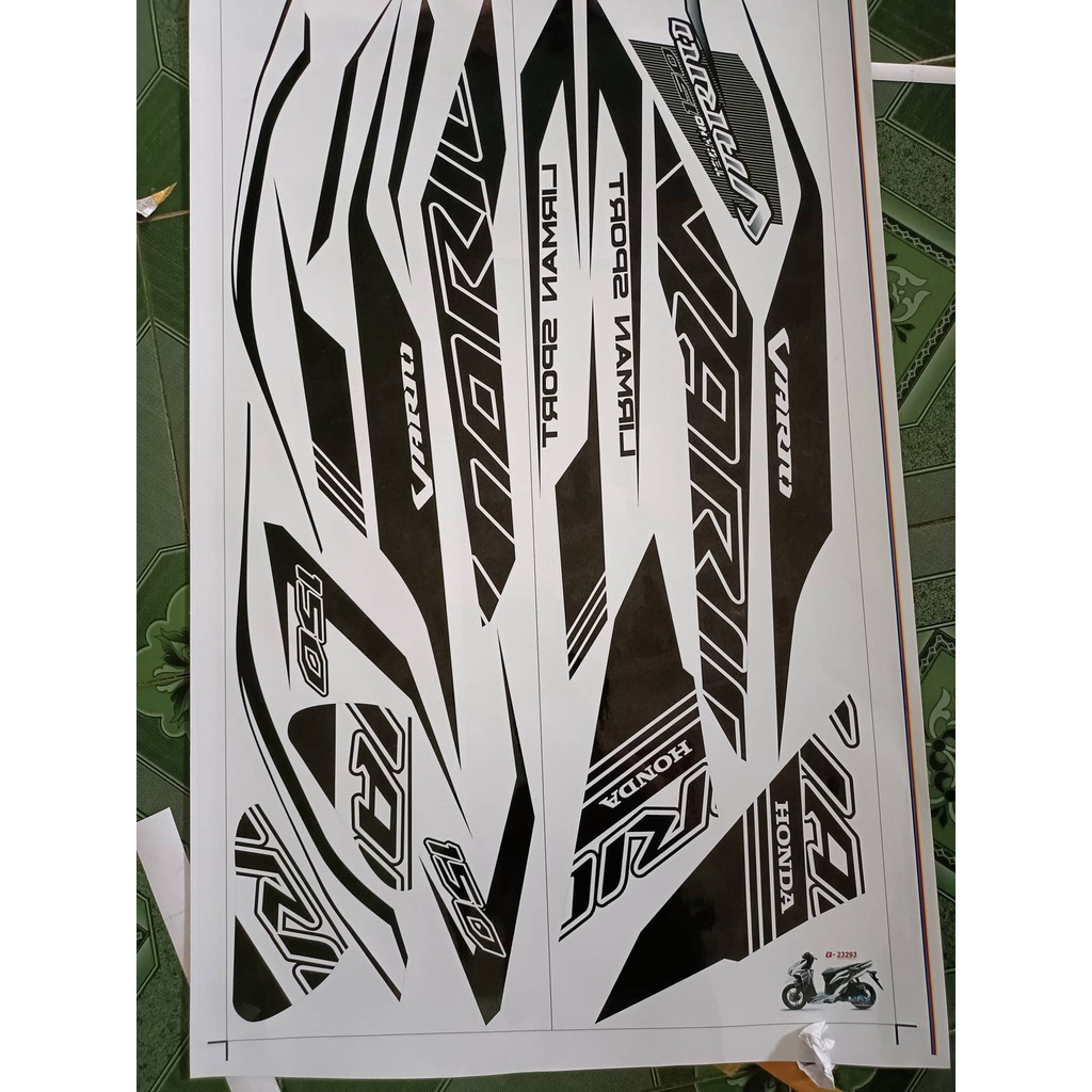 Tem rời vario 150 đen xe trắng