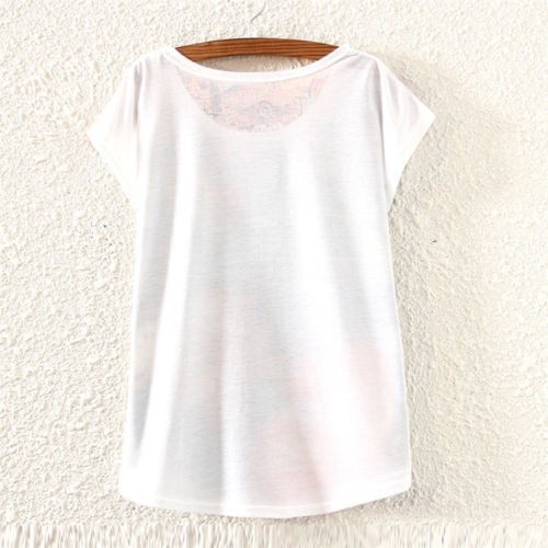 ☛☏❤Fashion Summer Women Short Sleeve Letter Beach Print T Shirt Blouse Tops Tee