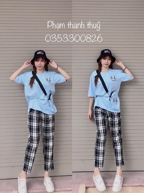 [HÀNG MỚI VỀ] QUẦN DÀI CARO SỌC KẺ dáng Baggy 9 tấc_STyle Hàn Quốc ulazzang ( ảnh thật chụp sàn 100%) bao y hình