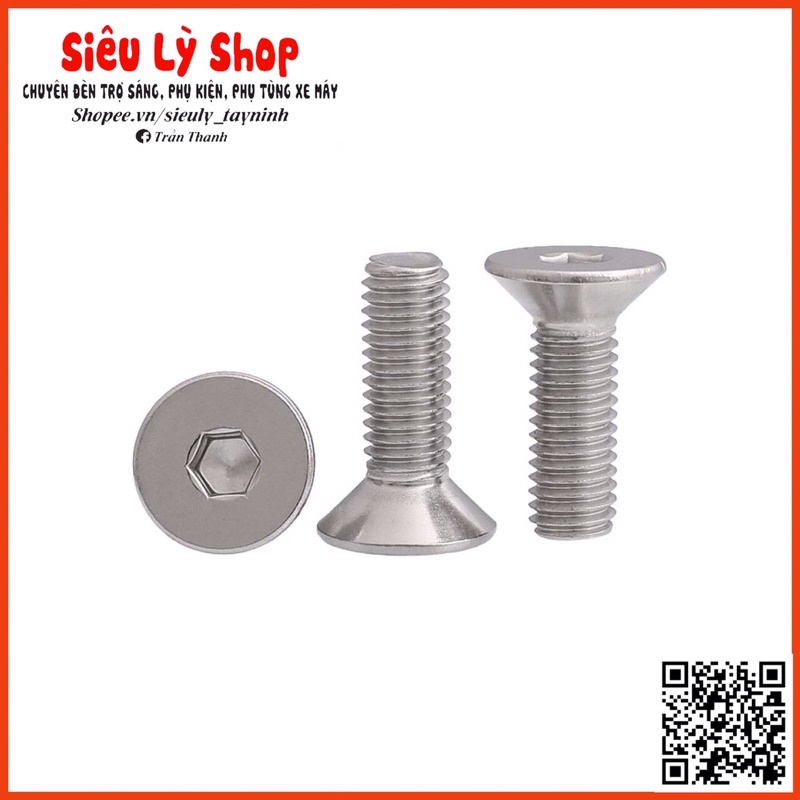Set 10 con Bulong lục giác chìm (Đầu COL) INOX 304 Size M5