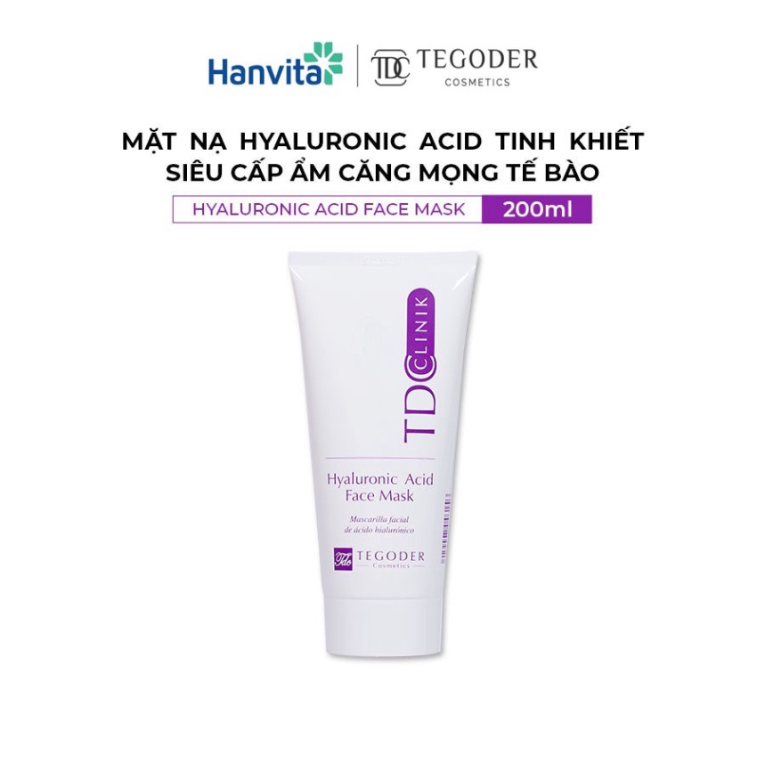 Mặt nạ HA Hyaluronic Acid tinh khiết siêu cấp ẩm Tegoder Hyaluronic Acid face mask 200 ml mã 6156