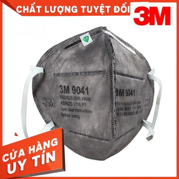 Khẩu Trang 3M 9041,9042 màu xám, than hoạt tính, Chống bụi mịn, mùi hôi