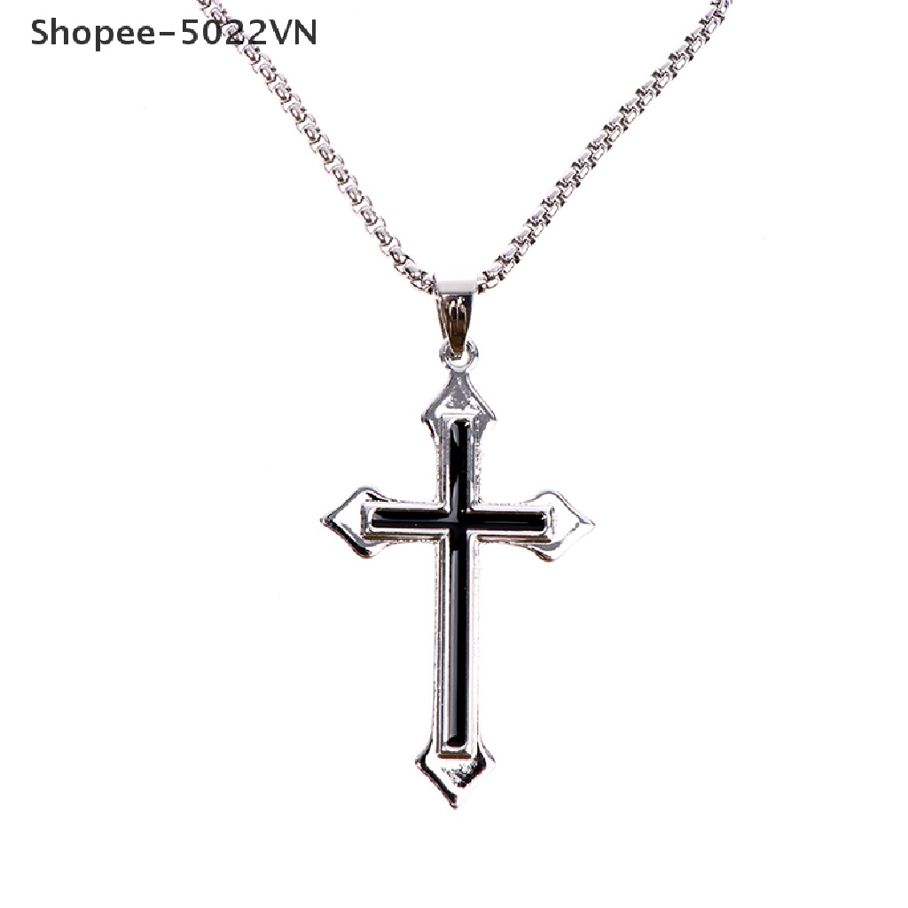 Vòng cổ Thép Titan Mặt Thánh Giá Phong Cách Hip Hop Đơn Giản Shopee-5022VN