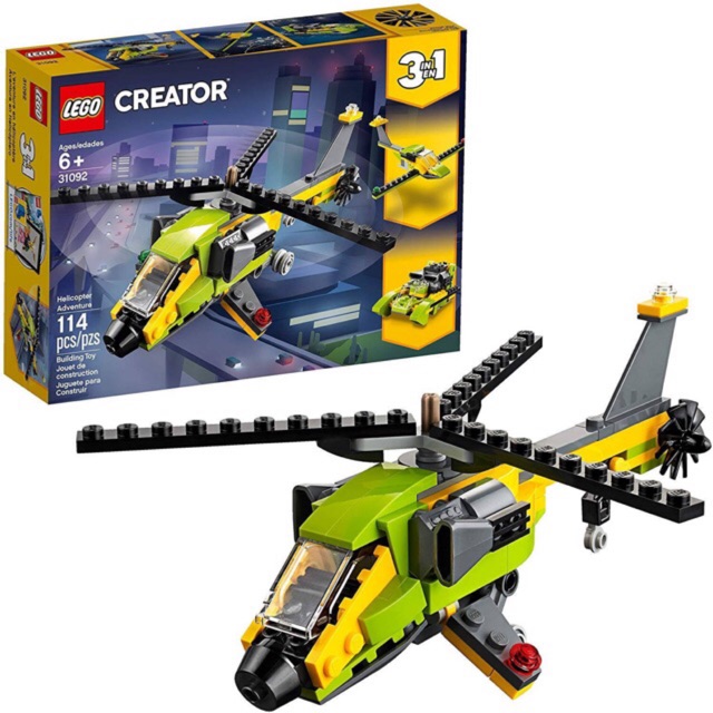 ✈️🛩🚁LEGO Creator 3in1 Helicopter Adventure 31092 Building Kit, 2019 (114 Pieces)